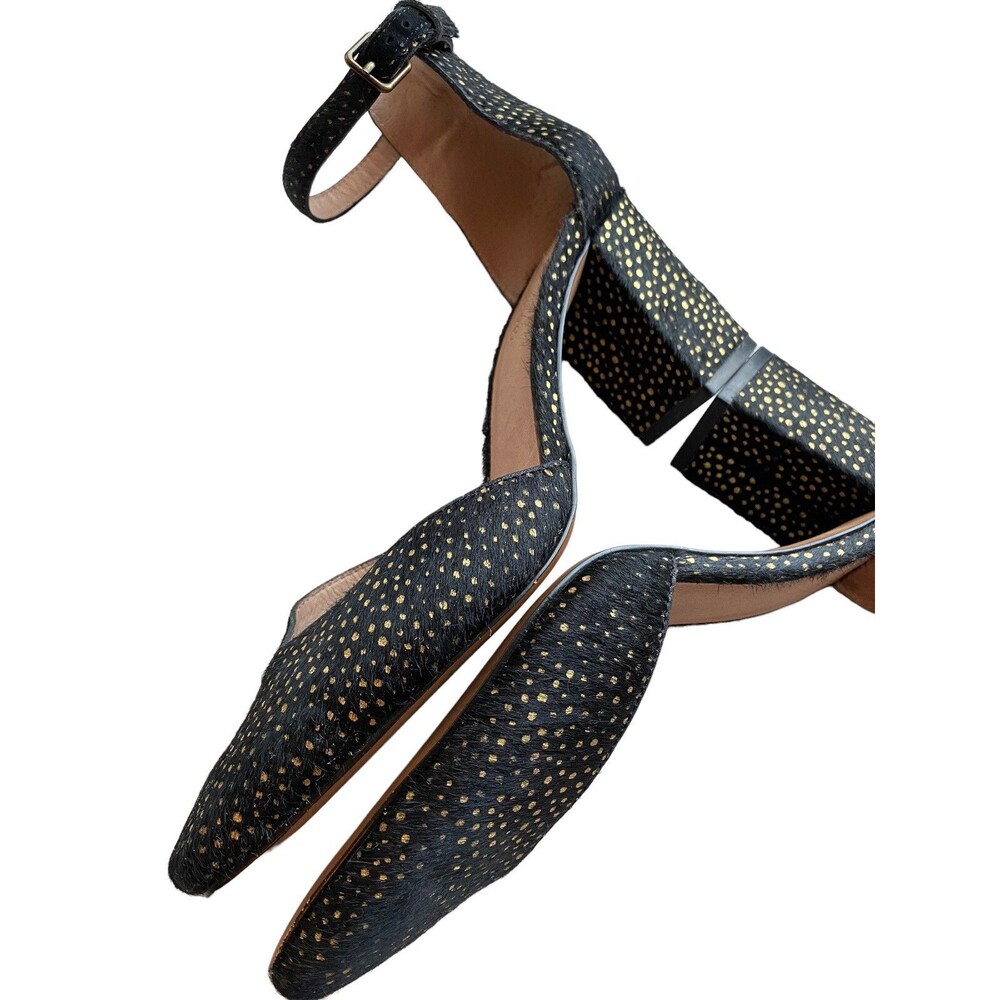 Madewell SIZE 9.5 The Dove High Heel Sandal in Metallic Dot Calf Hair - Picture 6 of 10